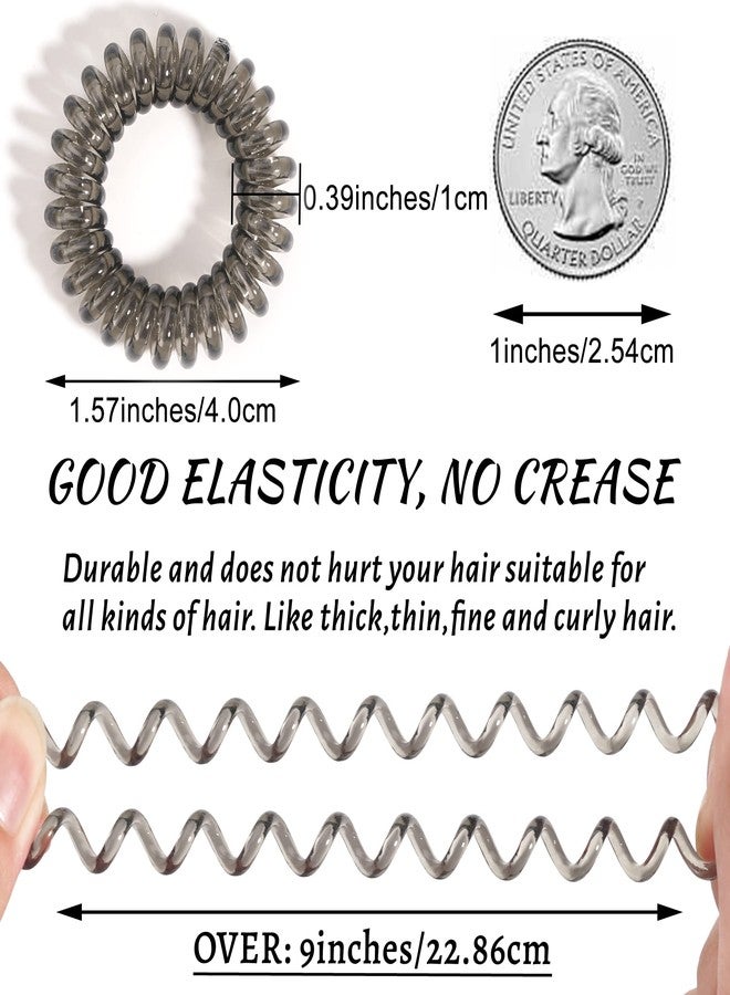 DED Transparent Spiral No Crease Coil Ponytail Holders, 24 Pcs Waterproof Elastic Hair Accessories for Women and Girls, All Hair Types - Image 2